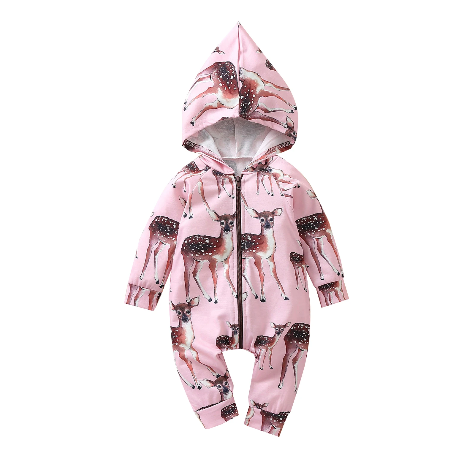 

Комбинезон для новорожденных, с длинным рукавом и капюшоном, на возраст 0-24 месяца