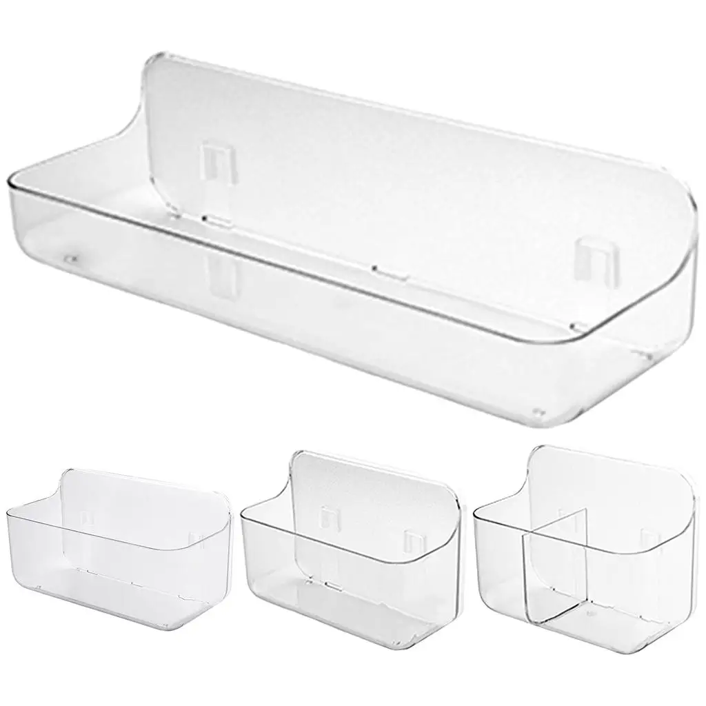 

Wall Mounted Bathroom Shelves Shower Basket Shampoo Holder Accessories Self Adhesive Kitchen Storage Rack