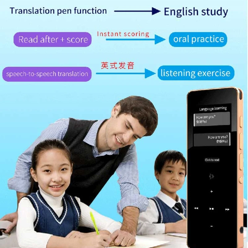 Портативный голосовой переводчик 89 языков умный перевод обучение конвертации |