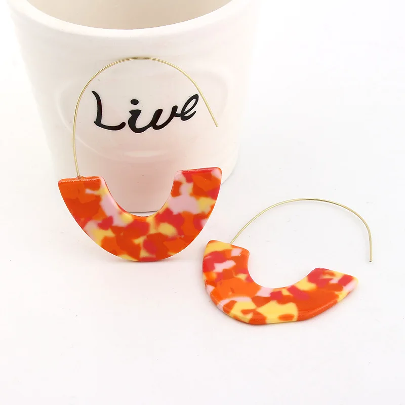 

Fashion Women's Earrings Acrylic Earrings For Women Fashion Jewelry 2020 Geometric kolczyki Hoop Earings