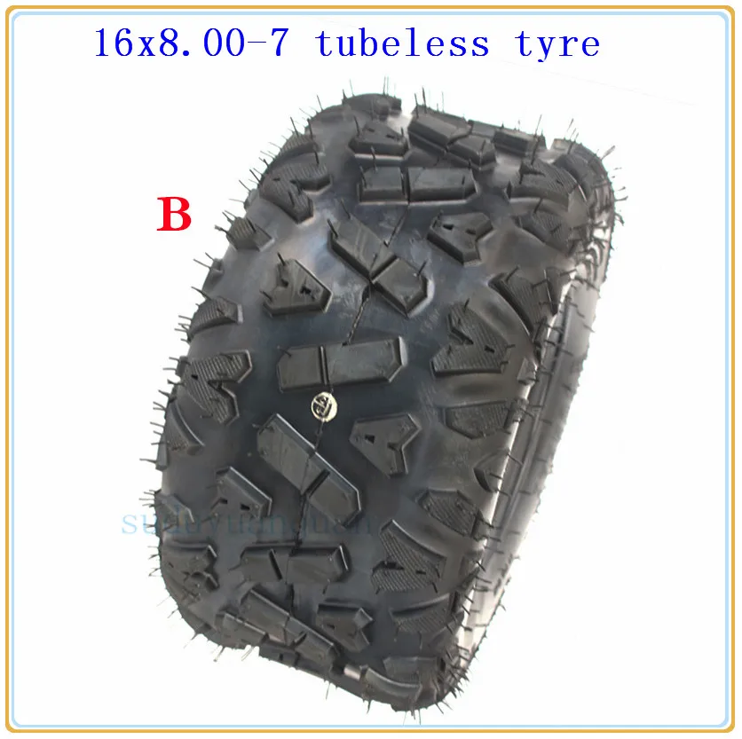 16x8.00-7 tyre B 16x8-7 ATV& Go-Kart Off-дорожные шины вездеходы 16x8. 00-7 16/8-7 бескамерные шины шоссейные шины износостойкие вакуумные шины - Цвет: 16x8.00-7 tyre B