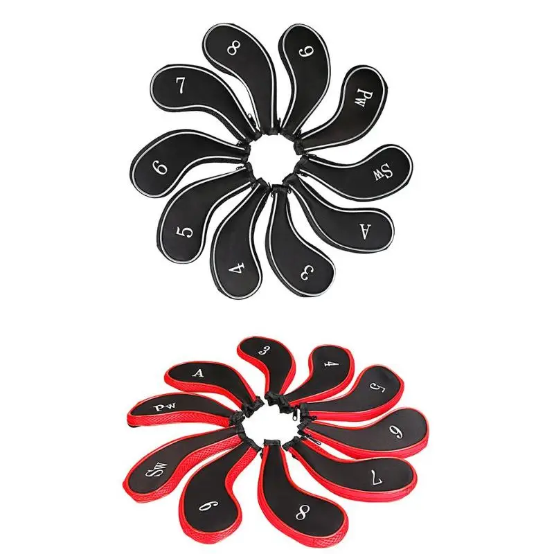 10 шт. Чехлы для клюшек набор из утюга чехлы головы защита на молнии аксессуары