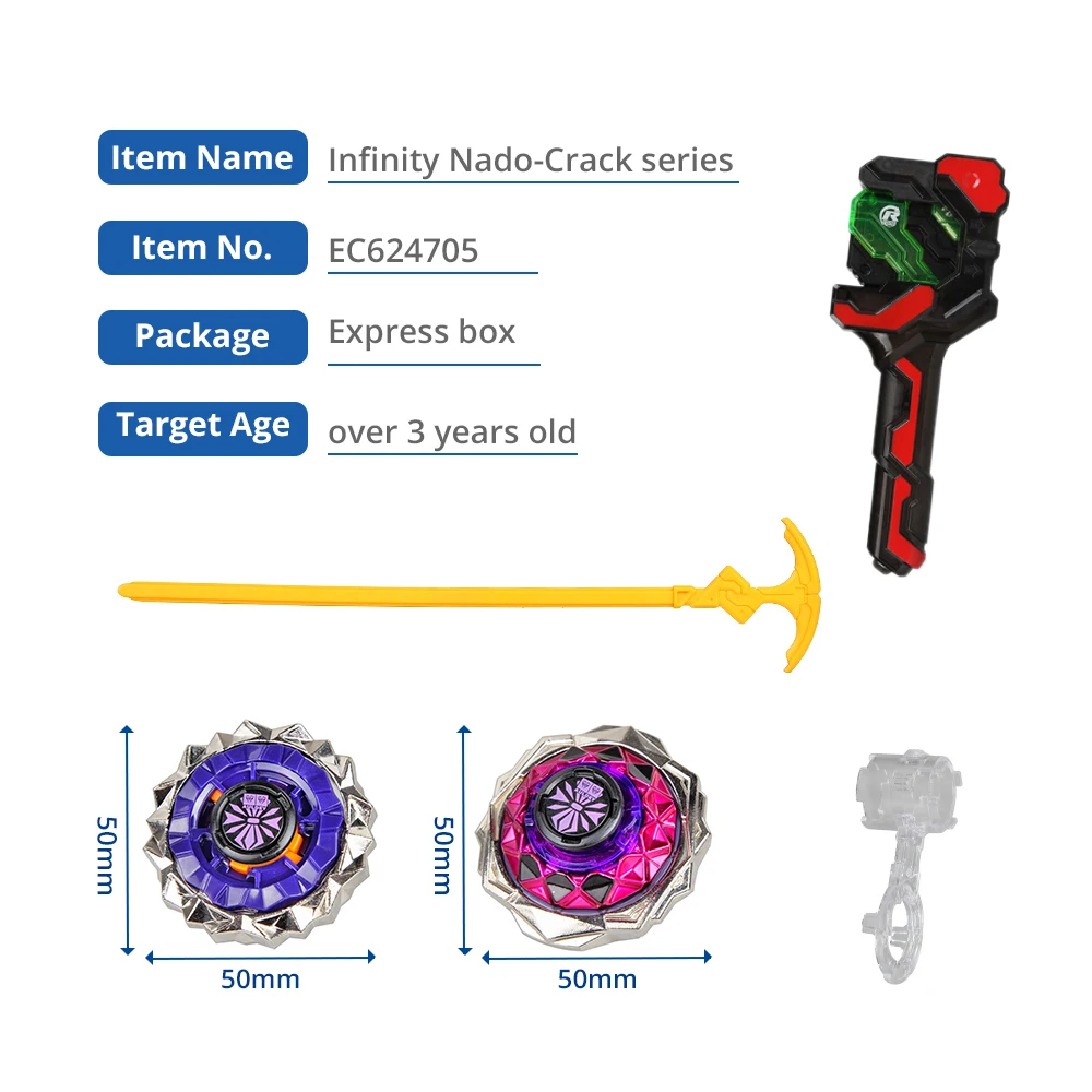 Juguete de Beyblade de la serie Infinity Nado 3 para ni&ntilde;os, transformable juguete de Metal, 2 en 1, giroscopio dividido, Batalla, giratorio, con lanzador-5