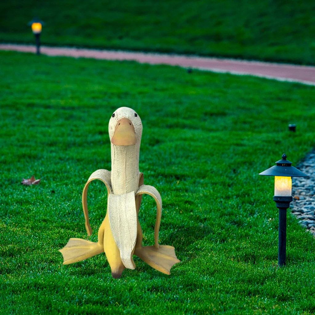 

Resin Art Banana Duck Statue Figurine Sculpture Ornament for Home Garden Yard Decoration