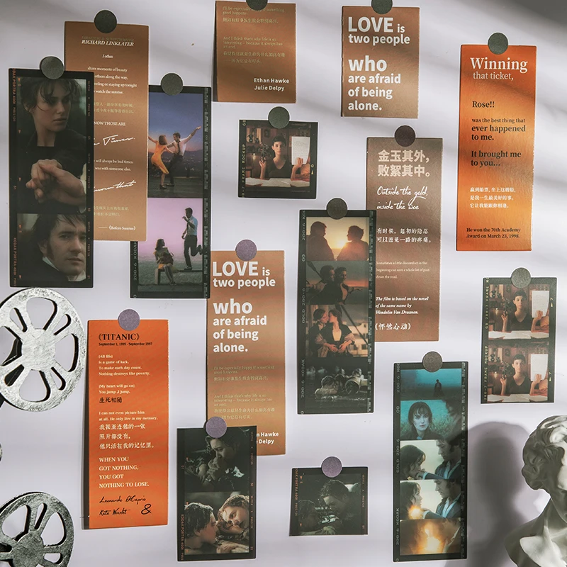 

12Pcs Classic Movie PET Bookmarks for Reading Book Decorative Book Page Holder Bookmark for Magzine Diary Stationery Accessories