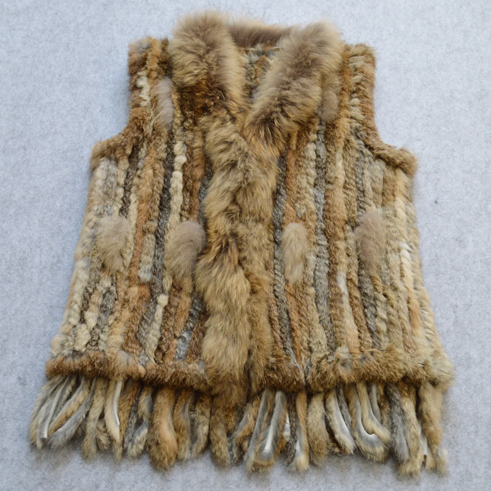 Лидер продаж женский жилет из натурального кроличьего меха на весну и осень