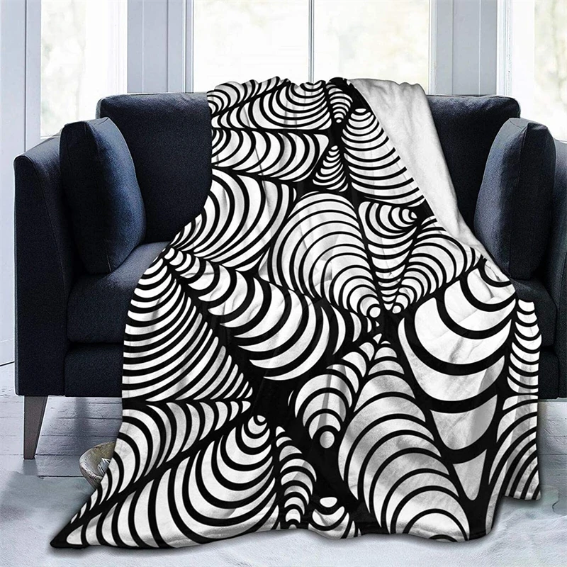 

Tower Black Line Navajo Cubre Camara Green Throw Blanket 3D Print On Demand Sherpa Super Comfortable For Sofa Thin Quilt