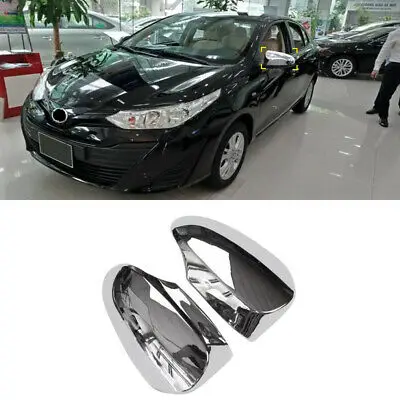 

Chrome Rearview Side Mirror Cover Trim 2pcs For Toyota Vios Yaris Sedan 19-20