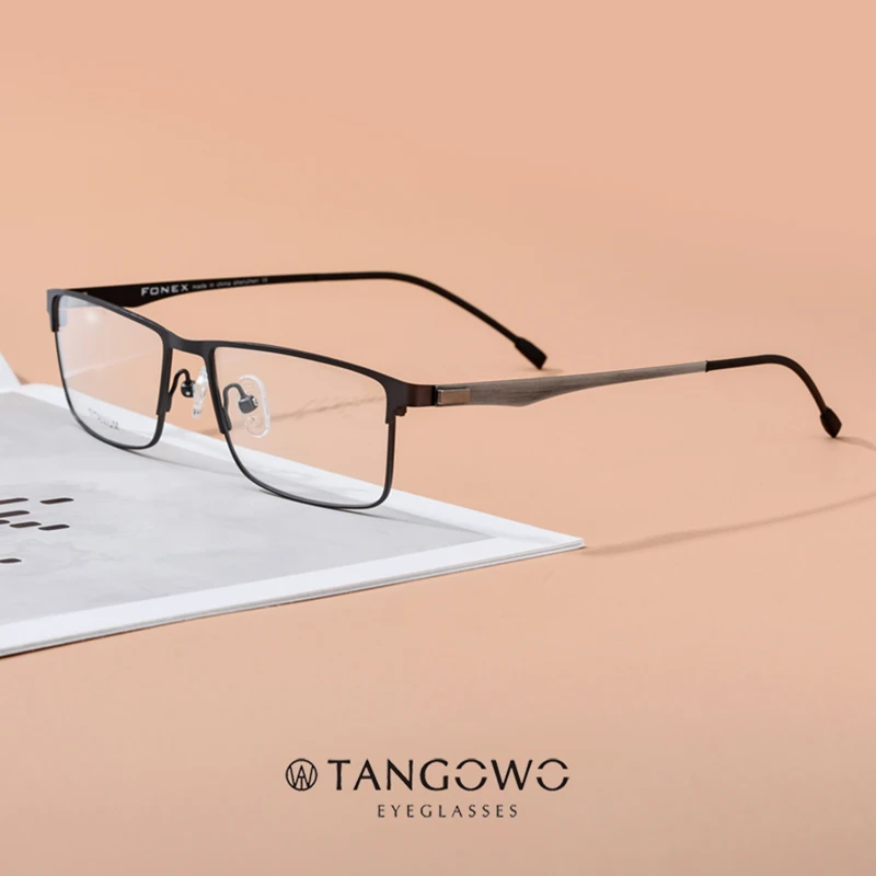 Мужские ультралегкие квадратные оправы для очков от близорукости TANGOWO из сплава