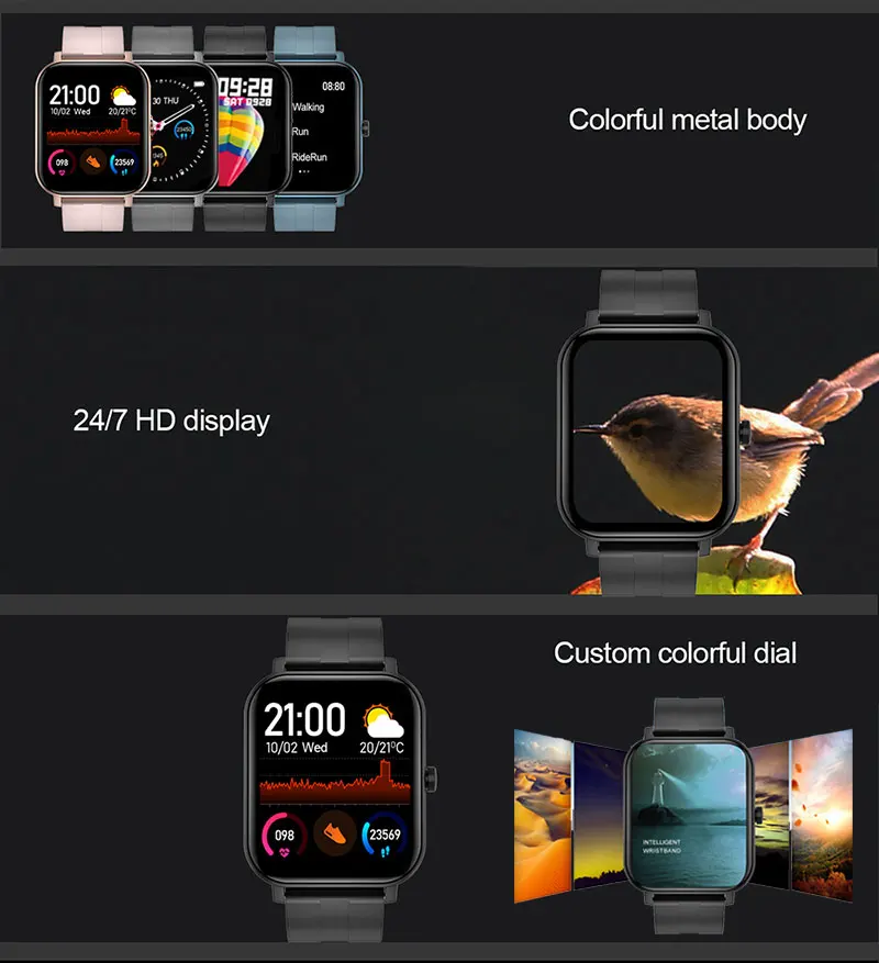 P8 смарт часы 1 4 &quot полное прикосновение Мужские Женские Часы Напоминание о