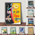 Лас-Вегас Fly TWA Trans World Airlines винтажные путешествия для спальни домашний декор