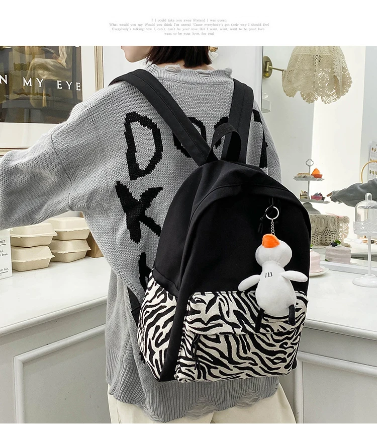 

YTX196 Niche large-capacity hit color bag net red backpack female college student class bag simple backpack