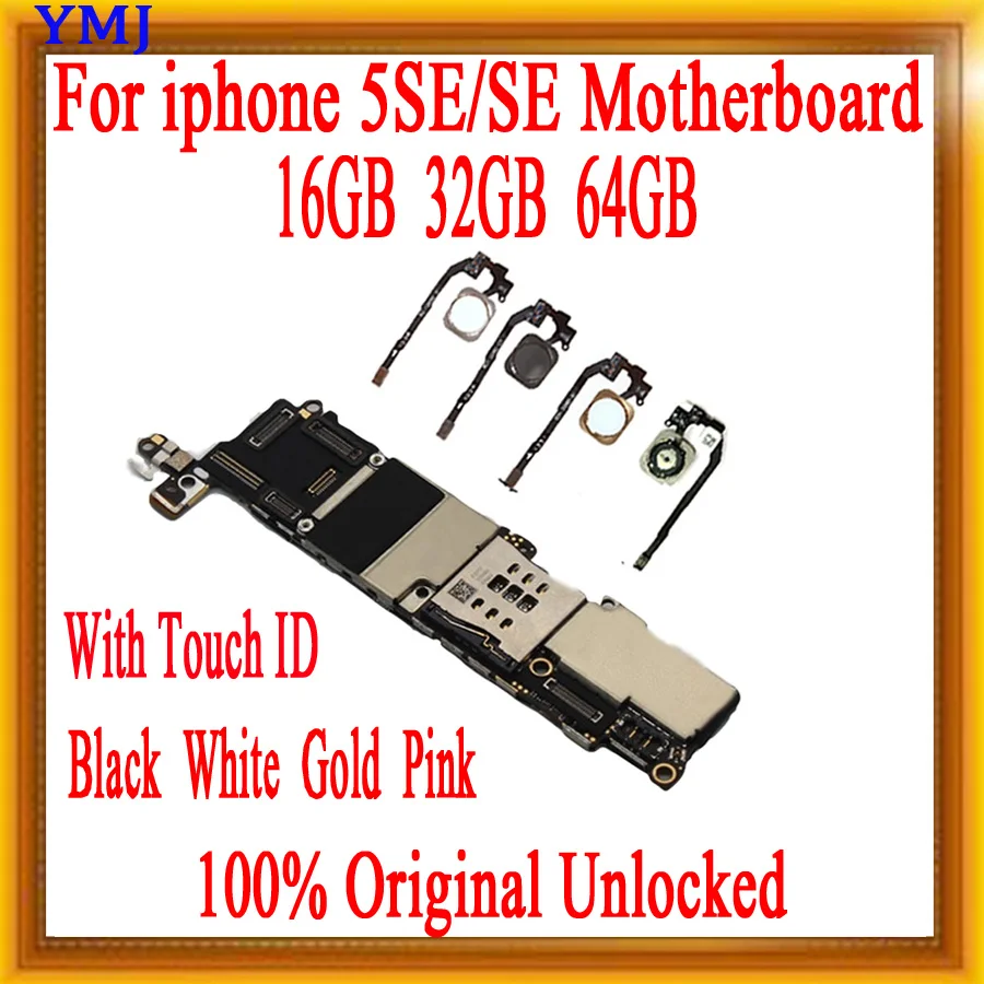 Материнская плата для iPhone SE черная белая золотая розовая с/без Touch ID оригинальная