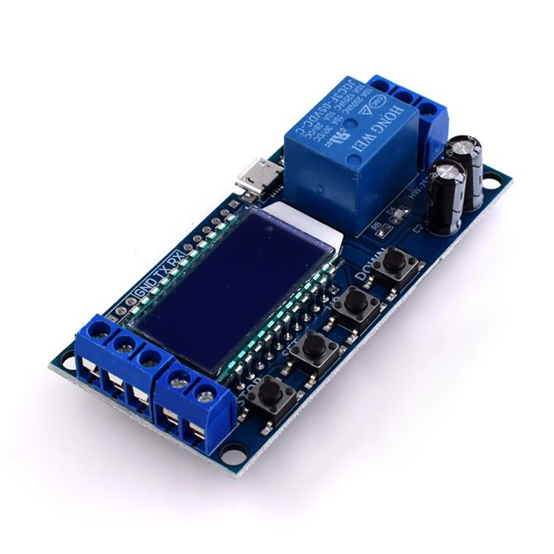 Micro Usb цифровой ЖК дисплей релейный модуль с задержкой времени Dc 6 30 в