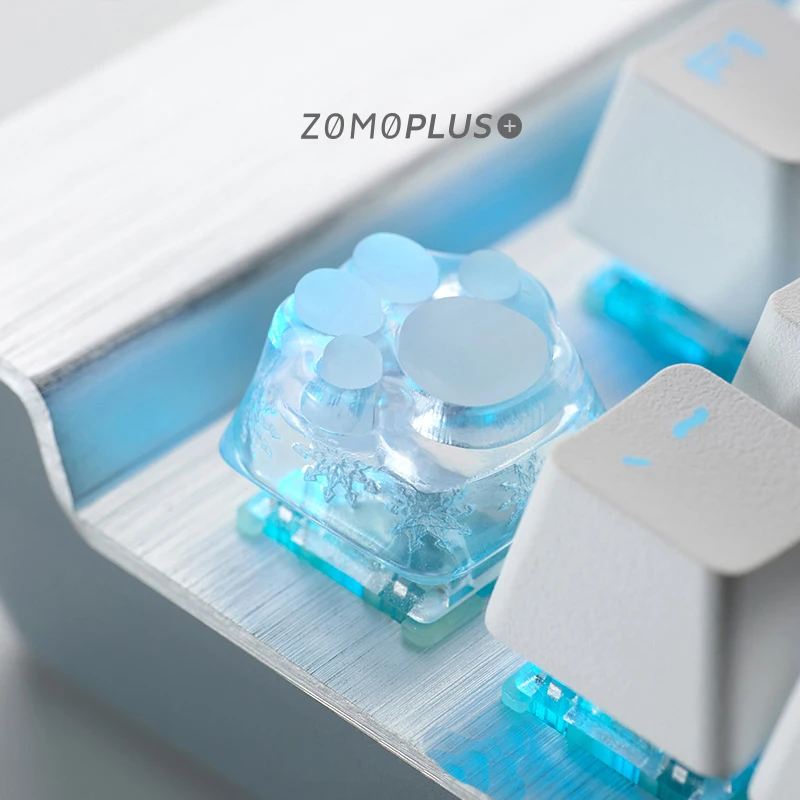 

ZOMO Plus 3D Printed Resin Silicone Cat Paw Keycaps ABS & Silicon Artisan Keycaps for Mechanical Keyboards Cyan Pink/Blue Sakura