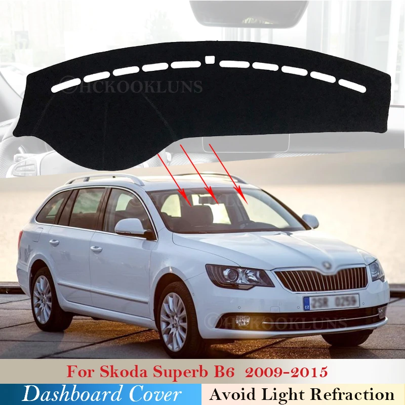 Чехол для приборной панели защитная накладка Skoda Superb 2 B6 3T 2009 ~ 2015 автомобильные