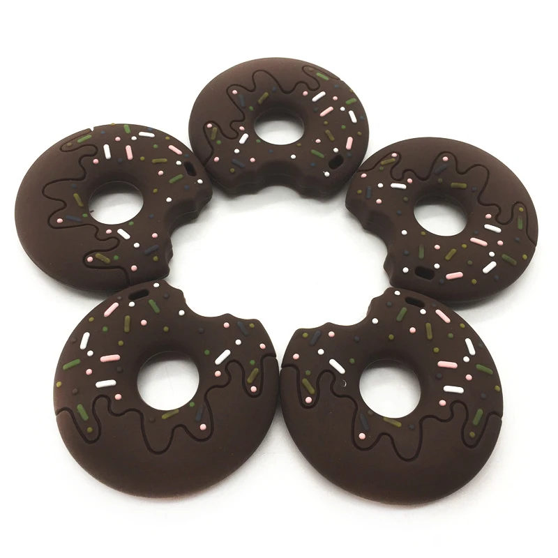 

Silicone Teether For Babies BPA Free Donut Baby Teething Toys Food Grade Silicone Teether Toy Bead Chewing Gum Nursing Products