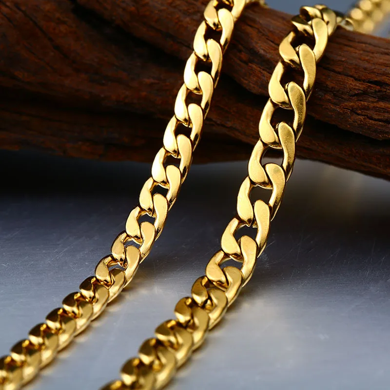 

Solid Necklace Curb Titanium steel Chains Link Men Choker Stainless Steel Male Female Accessories Fashion