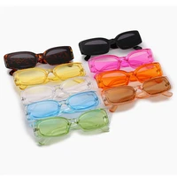 2020 new small square frame candy color transparent sunglasses female colorful ocean piece rectangle fashion eyeglasses