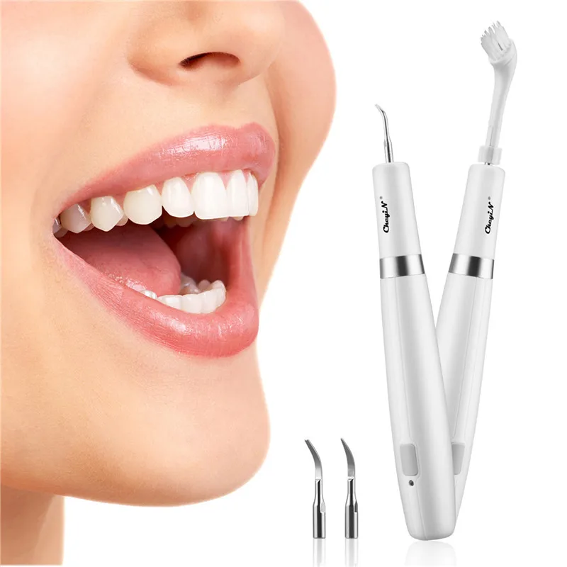 

CkeyiN Household USB Rechargeable Teeth Cleaning Ultrasonic Vibration Tooth Calculus Tartar Plaque Remover Sonic Dental Scaler