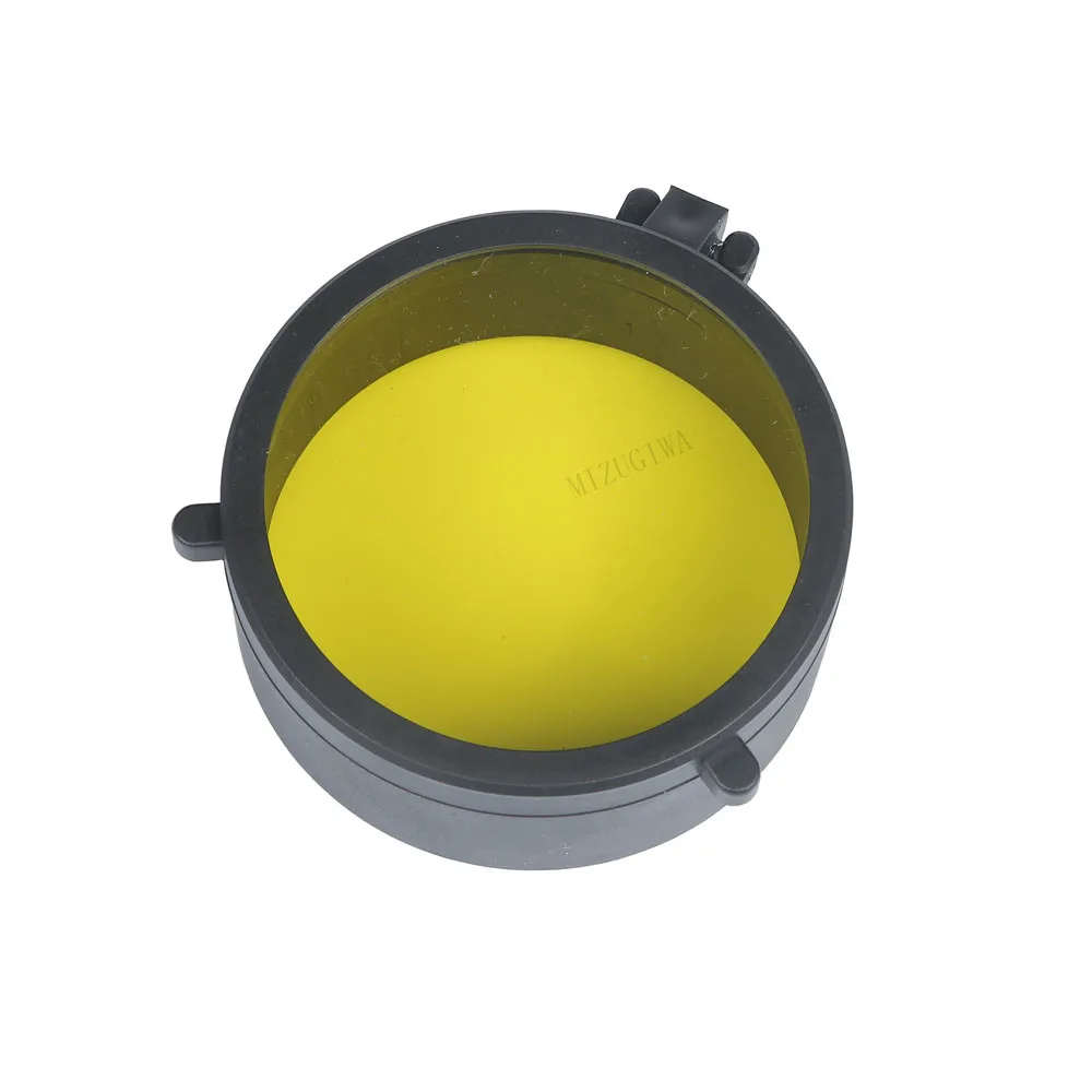 Transparent Rifle Scope Cover Protection 30mm-69mm Lens Flip Up Quick Spring Cap Yellow Objective Lense Lid Hunting | Спорт и
