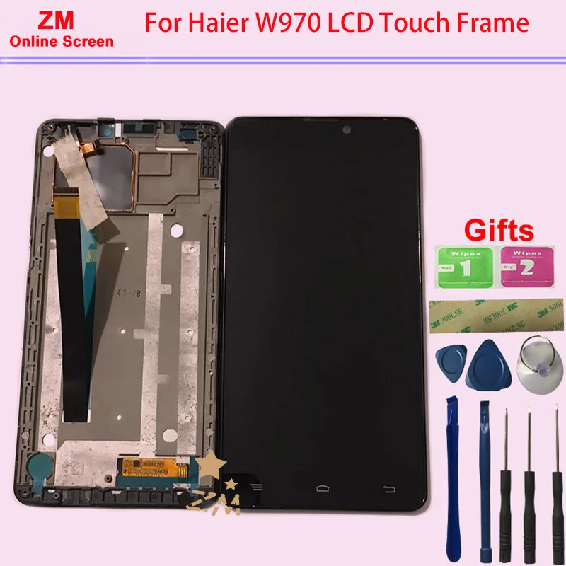 ЖК дисплей RYKKZ для Haier W970 сенсорный экран с рамкой сменный дигитайзер в сборе