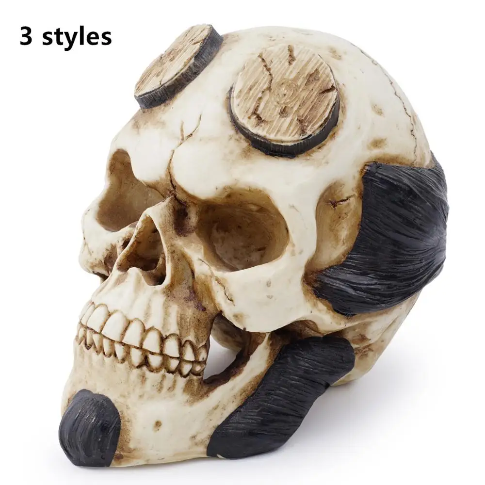 

Череп из смолы MRZOOT, японское украшение для портрета, подарок на Хэллоуин, персонализированное украшение для дома