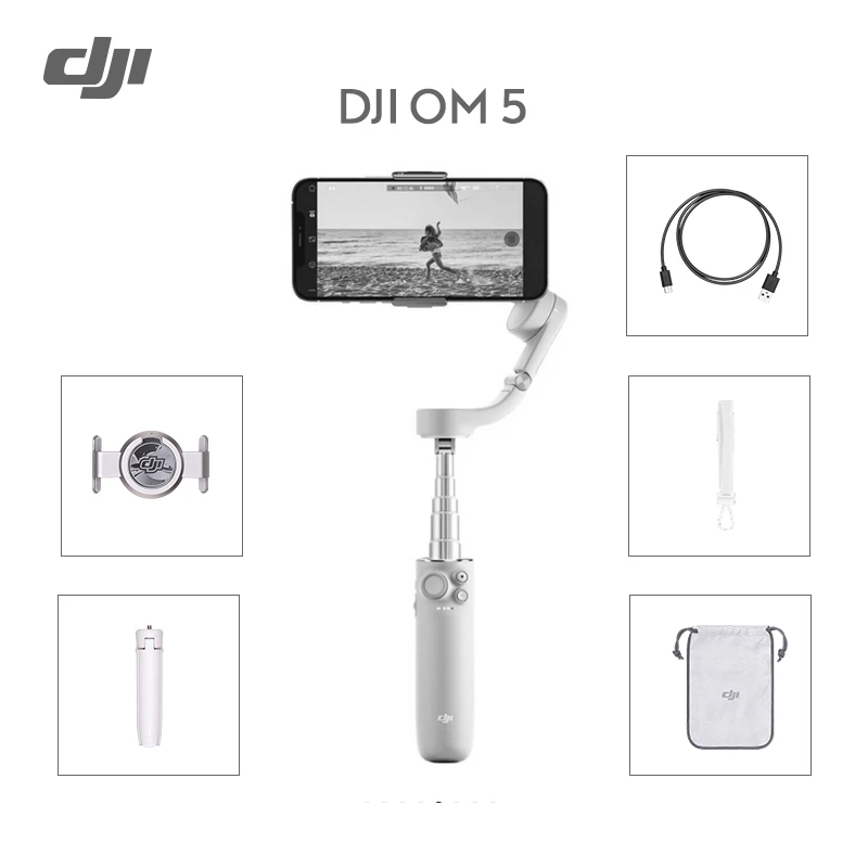 

DJI OSMO Mobile 5 3-осевой ручной DJI OM5 Gimbal Active Track 4.0 портативный складной удлинитель для штатива оригинальный новый телефон