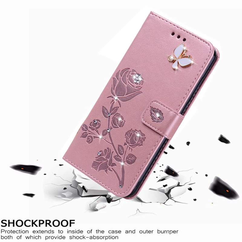 

3D Flower Phone Case for Motorola Moto E5 G5 G5S G6 Plus E6 Play E6S G Stylus Power X Style Pure Wallet Cover Flip Leather Case