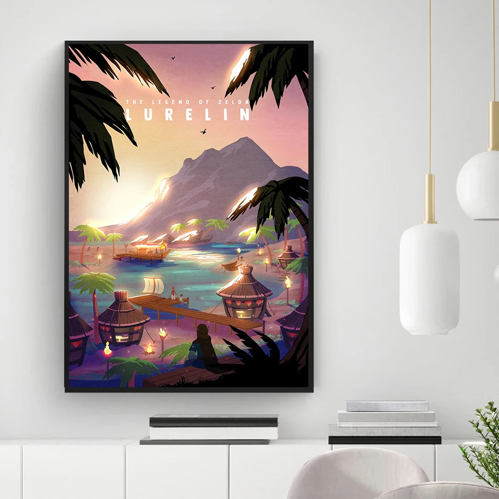 Zelda Легенда видеоигра холст картина игры плакаты и принты Куадрос Настенная для