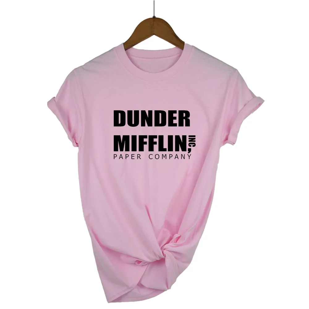 Офисная Футболка женская dander Mifflin inc. бумажная компания Wernham Hogg ТВ шоу Майкл Скотт Космос женская футболка