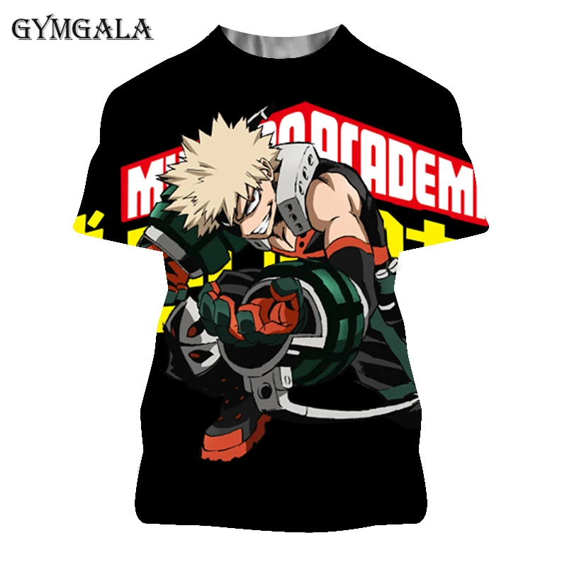 

Japanese cute fun my hero academy printing casual Harajuku fashion round neck short sleeve 3D T-shirt summer new kawaii women's