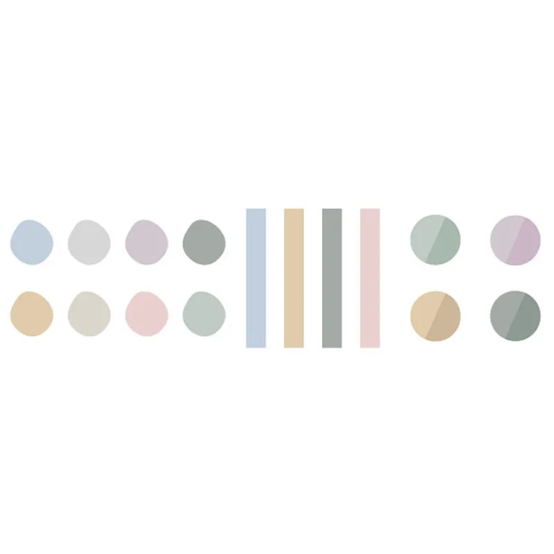 Coloffice Candy Color Small Round Stationery Stickers Irregular Handbook Album Diary DIY Decorative for Students 1Set | Канцтовары для
