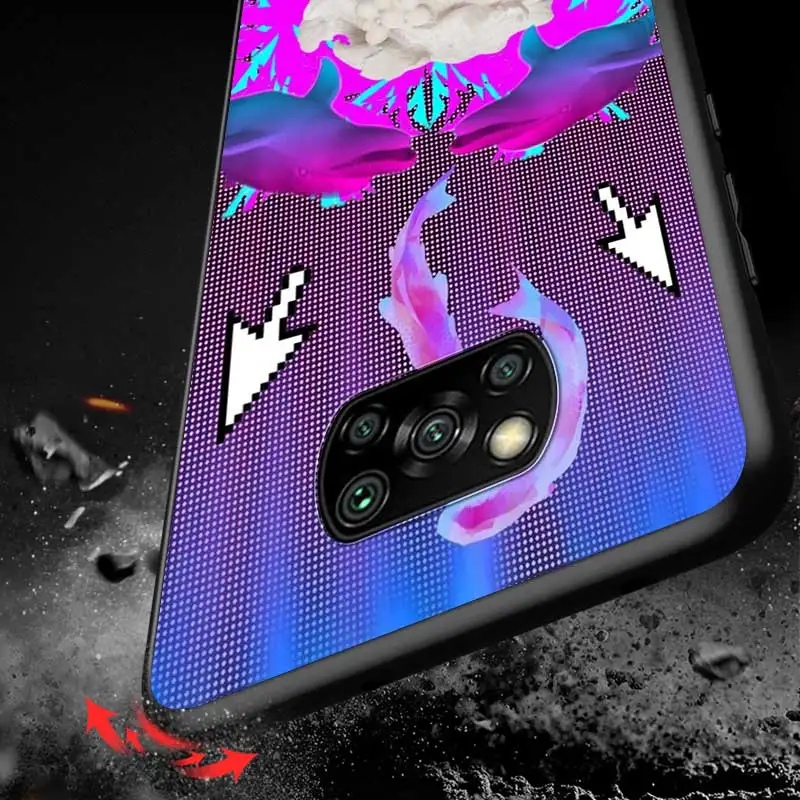 

Vaporwave Glitch Anime For Xiaomi Redmi K30 K30S Mi 10T Lite Pro Poco X3 NFC X2 M3 M2 F2 Pro C3 F1 Soft Black Phone Case
