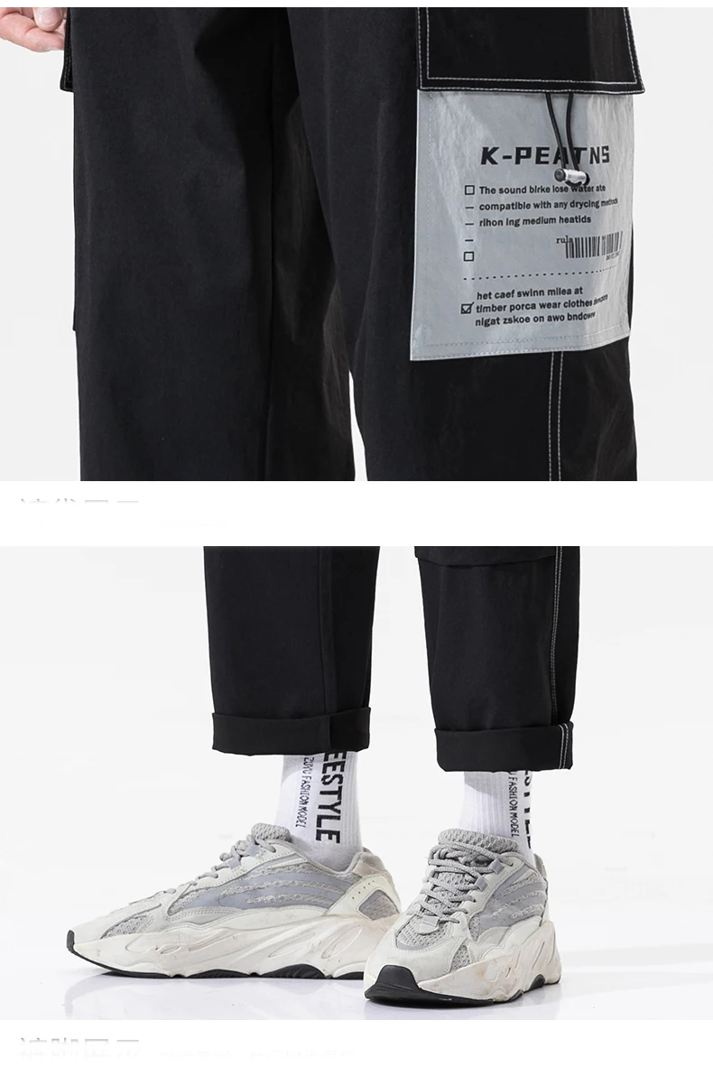 

Men Fashion Sporty Pants For Hiphop Causal Runnings Pants High Street Jogger Pants New Pocket Trousers K183