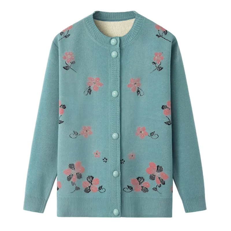 Женский свободный свитер UHYTGF Повседневный Кардиган с круглым вырезом и бусинами