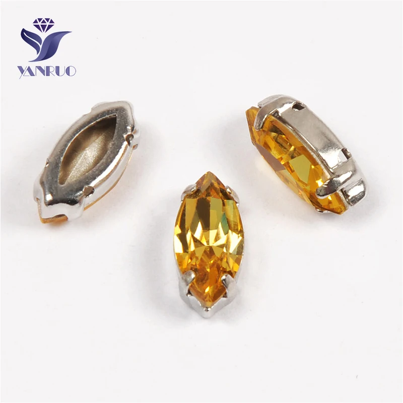Yanruo 4200 все размеры светлый топаз Navette DIY Strass удлиненный кристалл аппликация
