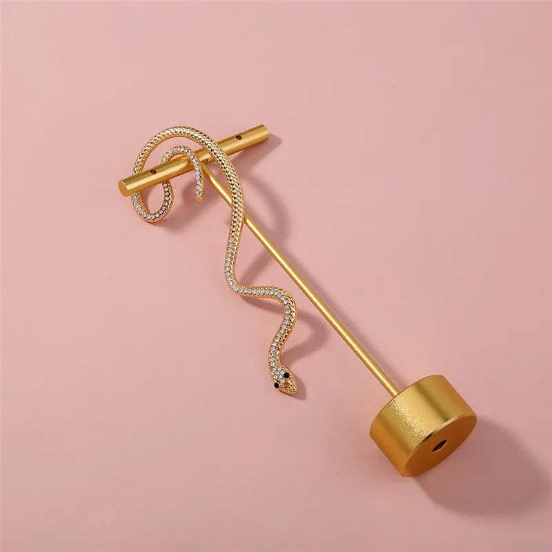 1 шт. новая мода панк змеиная форма хип-хоп кристалл циркон винтажный зажим для