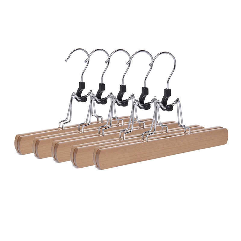 

Multifunction Wooden Pants Hanger Rack Organizer Non-Slip Trouser Hangers for Skirt Wardrobes Perchas Para Pantalones Hair Clamp