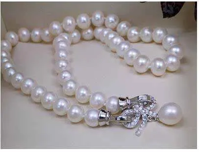 

Ожерелье из натурального пресноводного жемчуга, подвеска из почти круглого жемчуга, серебро 925 пробы, 18 дюймов, 8-9 мм