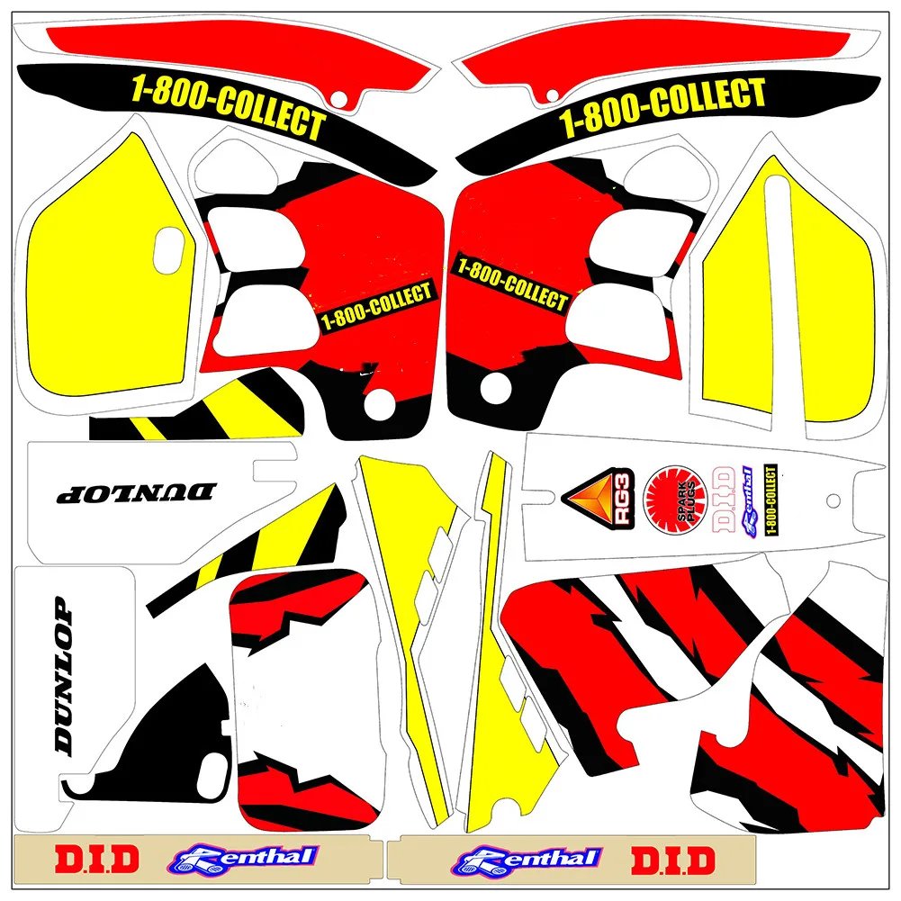 Мотокросс команда 3M наклейки графика фоны комплекты наклеек для Honda CRM250R 1989 1990 1991