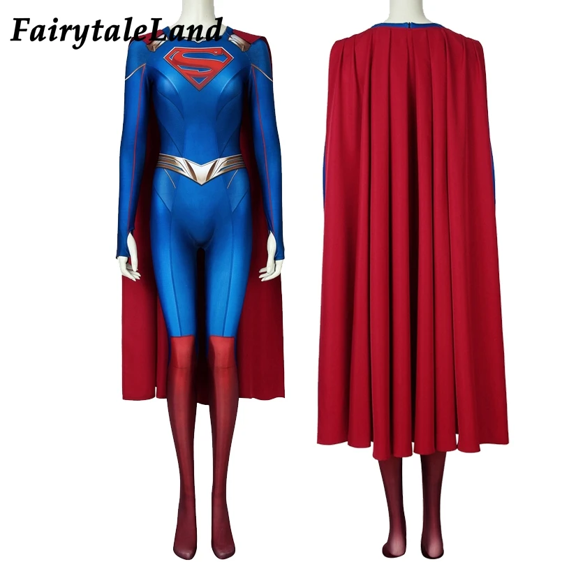 Супергерл сезон 5 костюм 3D печать Косплей комбинезон стрейч Kara Zor-El Danvers сексуальный боди Хэллоуин зентай боди