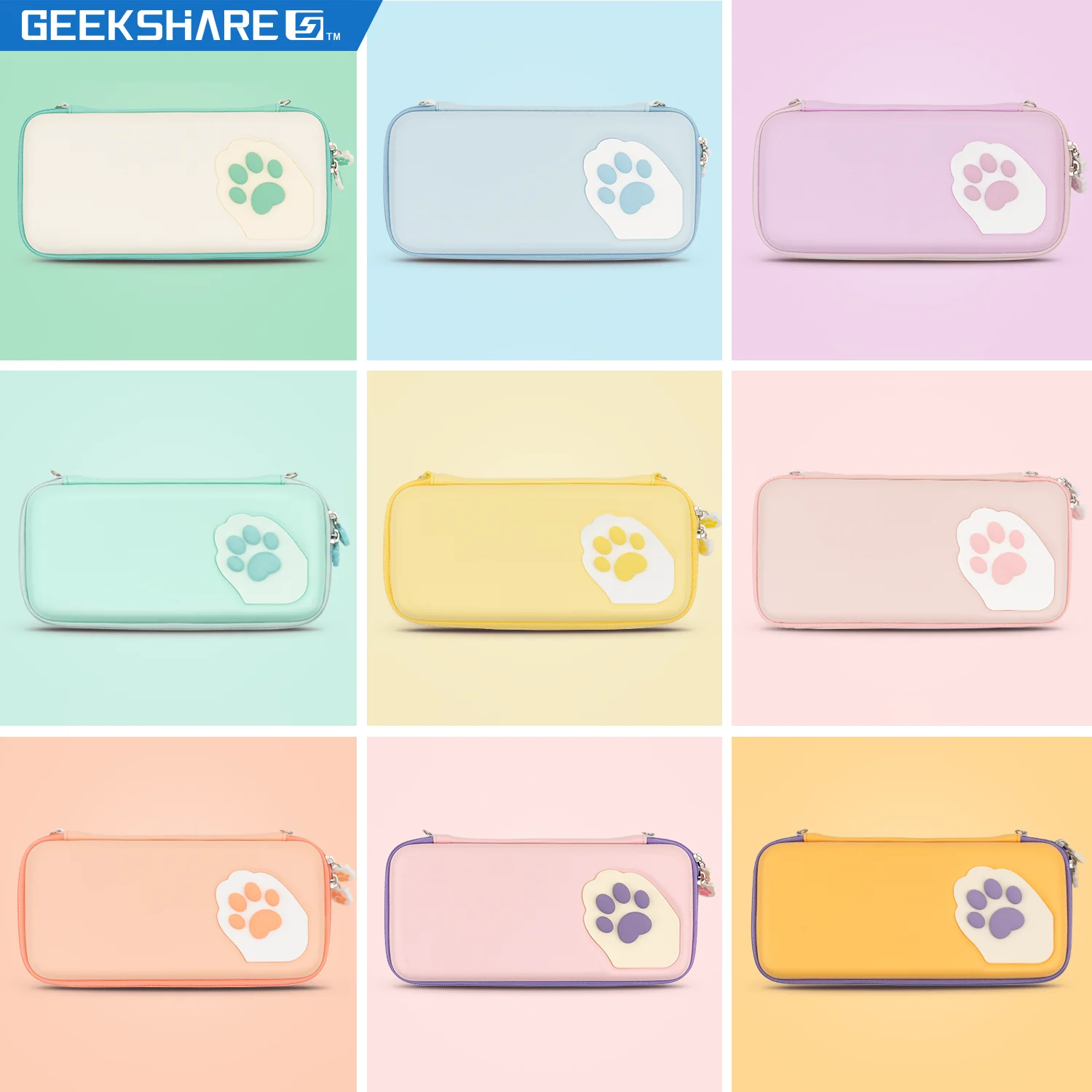 

GeekShare Nintendo Switch Storage Bag Cute Cat Claw CP Hard Portable Bags For Switch Lite And OLED Card Box For NS Game Console