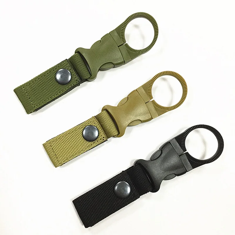 Molle Attach Webbing Buckle Water Bottle Clip Holder Outdoor Camping Hiking Multi Tool Carabiner Clasp Hook EDC Backpack Hanger outdoor keychain tool multi tool spring hook buckle bottle opener multi function metal carabiner carabiner for keys tourism equi