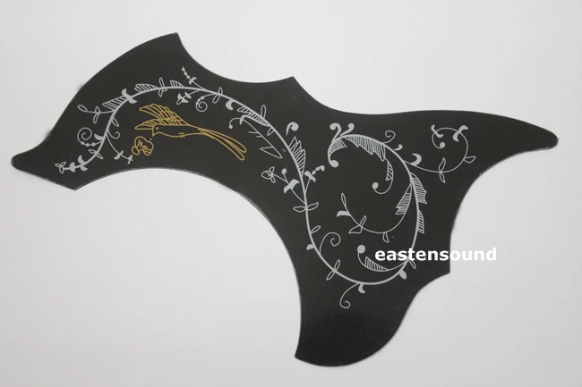 

2 Pcs 1mm Black Flower Folk Acoustic Guitar Pickguard Pick Guard Anti-scratch Plate