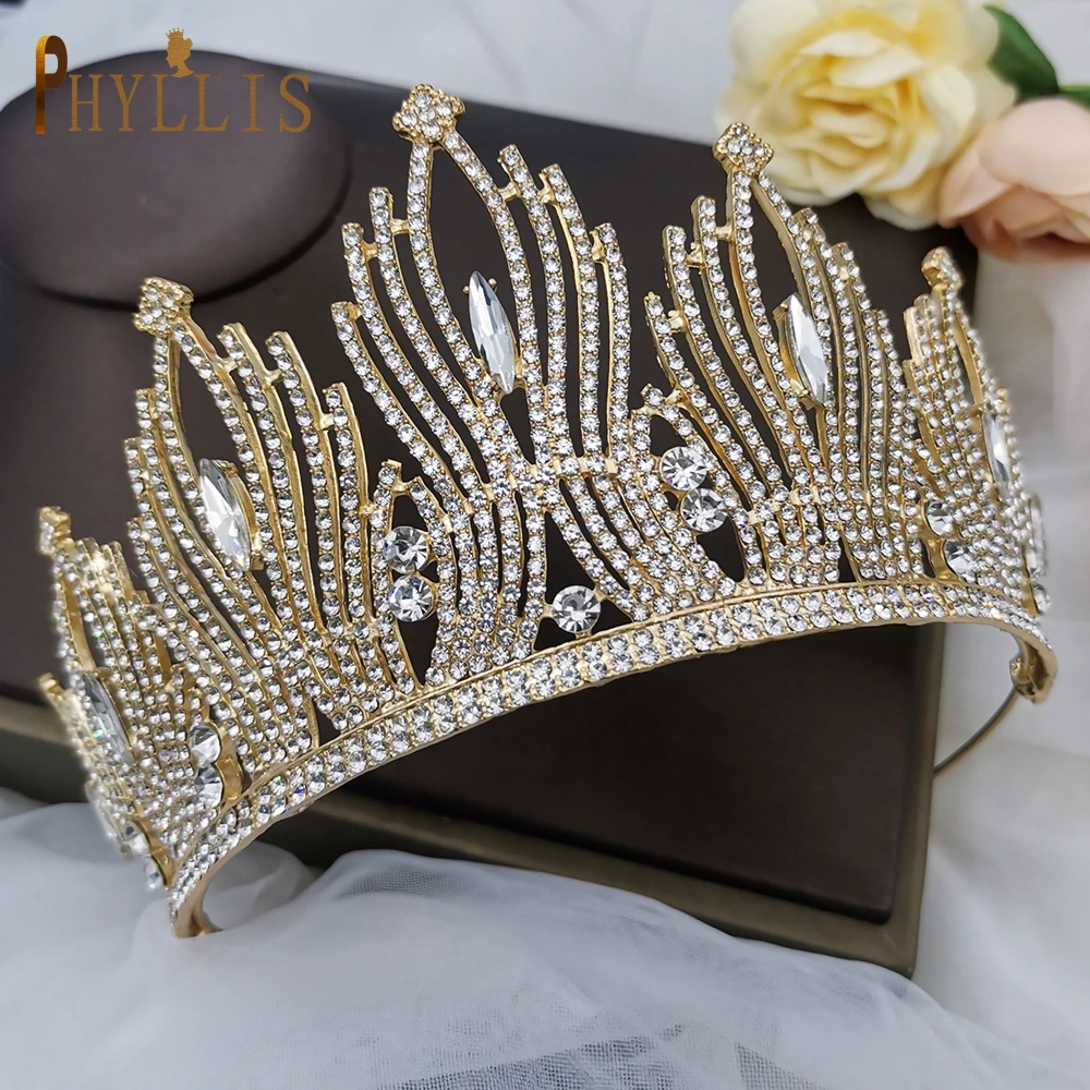 A247 роскошные свадебные головные уборы стразы на торжество Свадебные короны