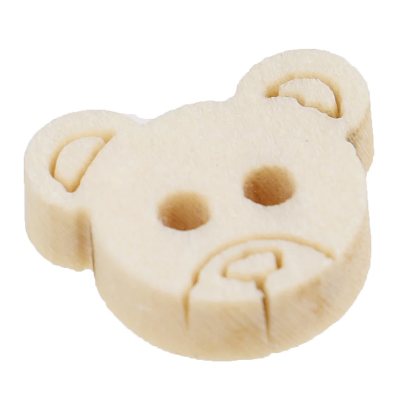 20 шт/40 шт. Подвески медведь 2 отверстия деревянные пуговицы для шитья детей 13x11