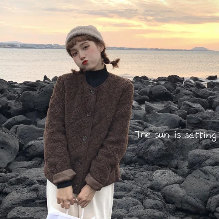 

Korean style lightweight quilted cotton jacket new autumn and winter women's short cotton jacket