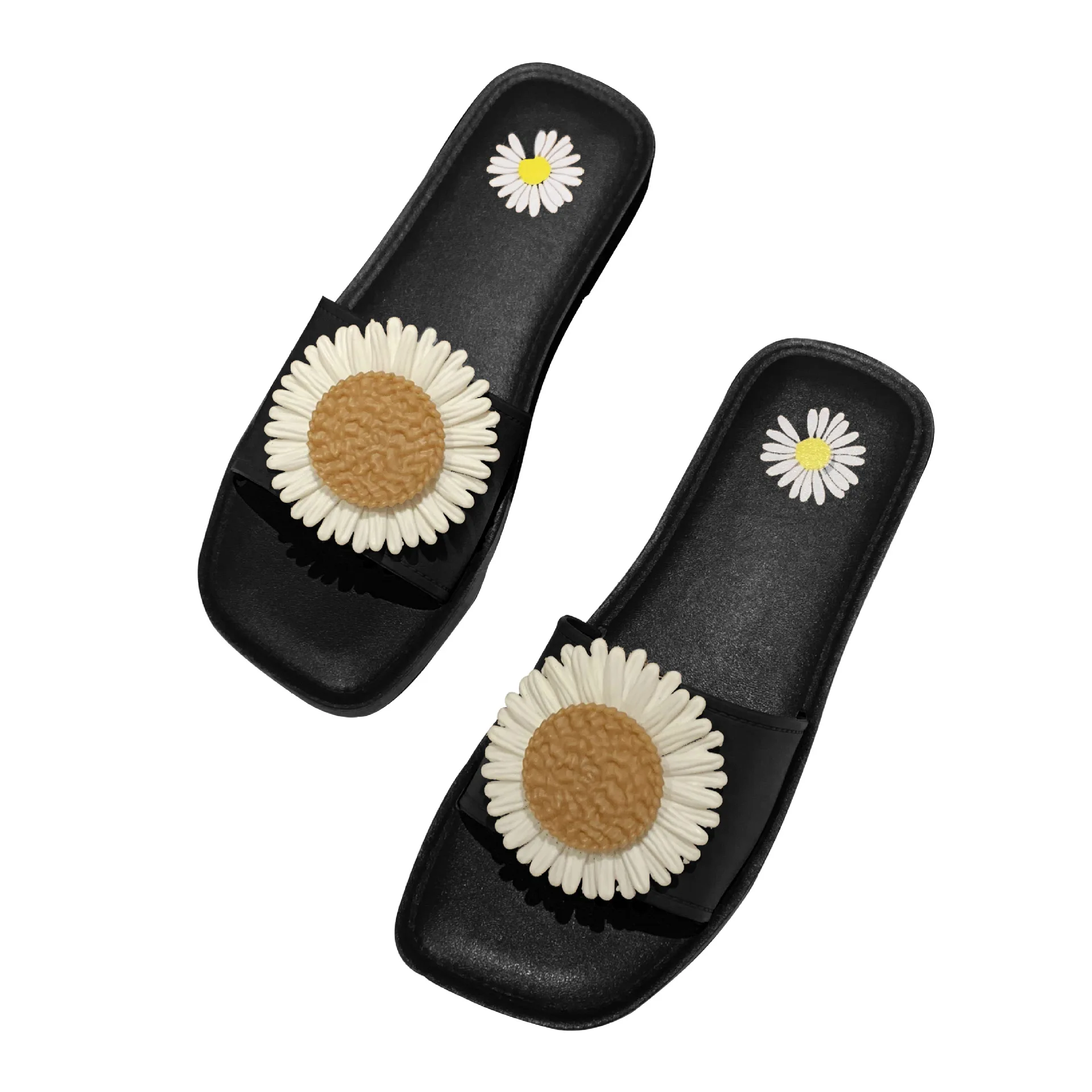 

Ladies shoes summer small fresh sandals and slippers outdoor wear all-match vibrato daisy soft-soled slippers