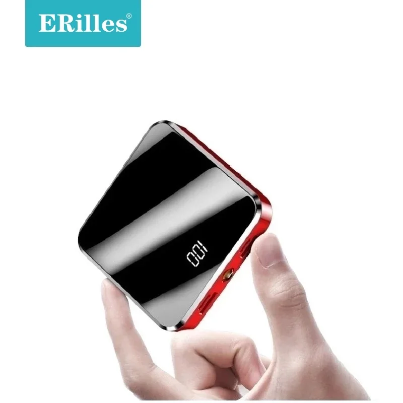 

Mini Power Bank 30000mAh Small Size Large Capacity Portable Charger 2 USB Mirror Screen External Battery For Smart Mobile Phone